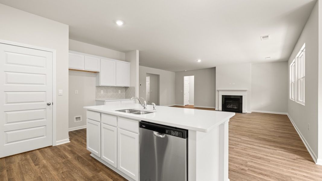 Representative furnished interior of a home built from the Denton by D.R. Horton in Bridle Creek, Locust Grove (Image 6).
