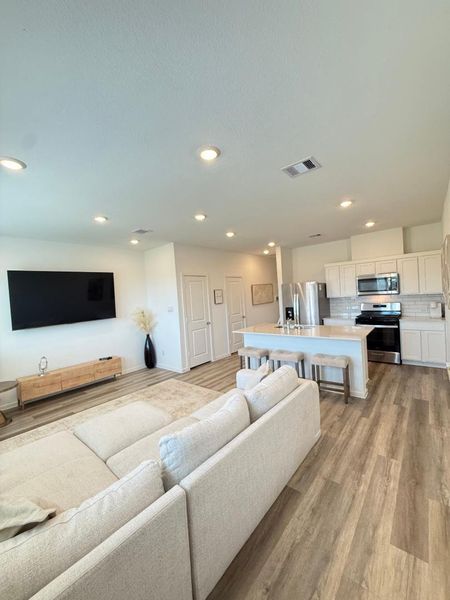 Another view of kitchen and family room