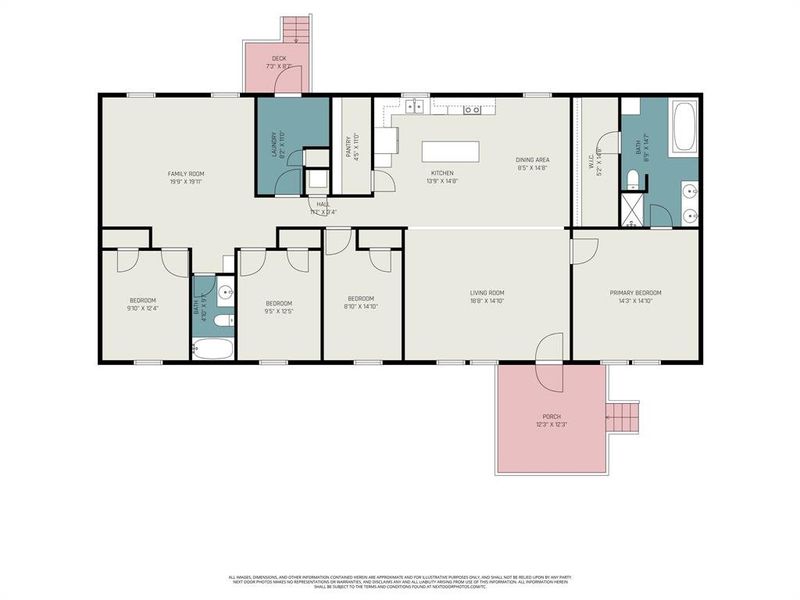 Floor plan - room dimensions are approximate and not to be relied on. For illustration purposes only.