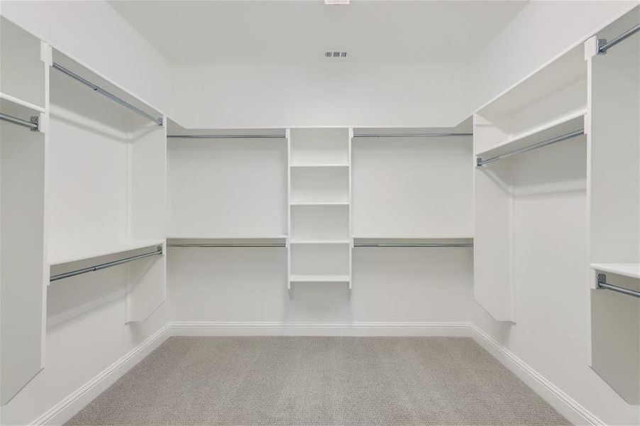 Walk in closet with carpet