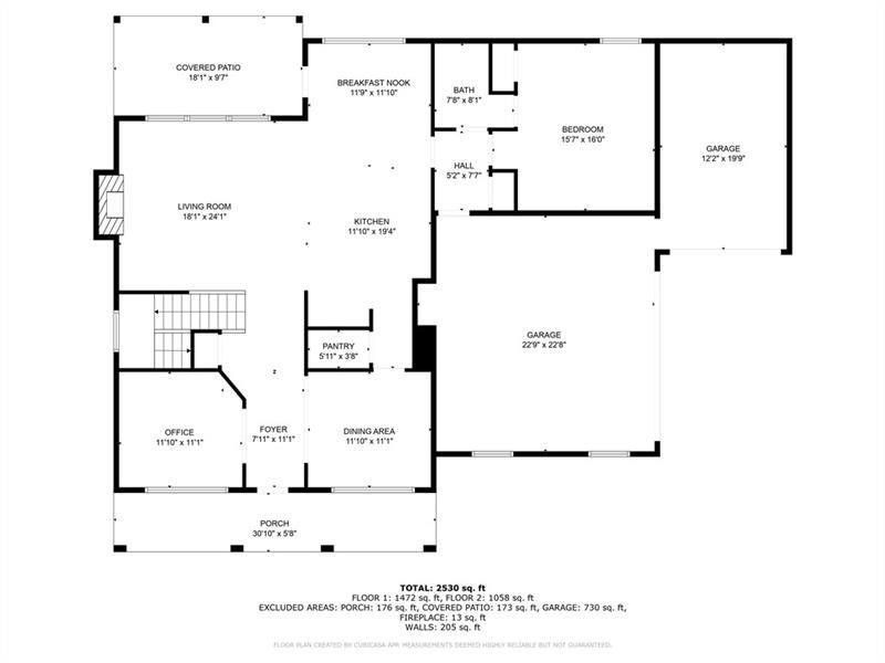 2D floor plan layout of this home in Alcovy Station, Covington, GA (Image 4).