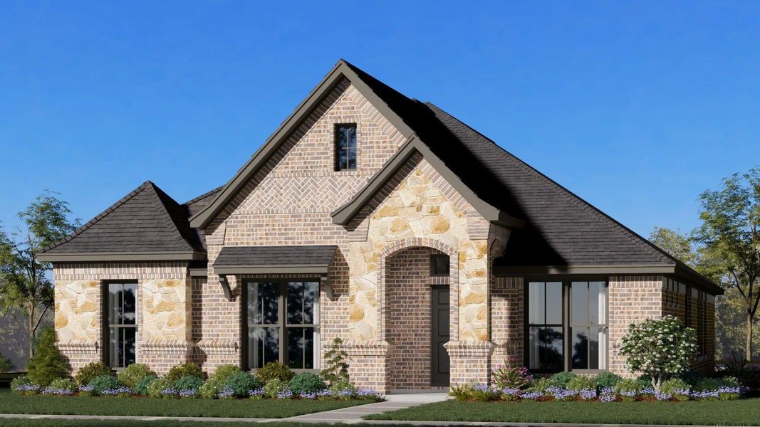 Representative exterior photo of a completed home built from the Concept 1958 by Risewell Homes in Redden Farms, Midlothian, TX (Image 6).