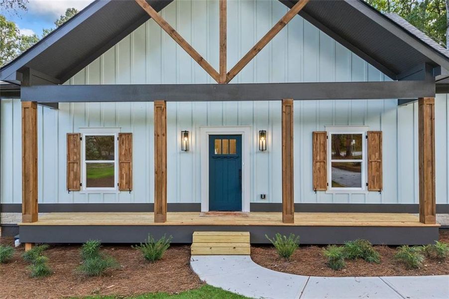 Front exterior of a new home in , Monroe, GA, highlighting curb appeal (Image 40).