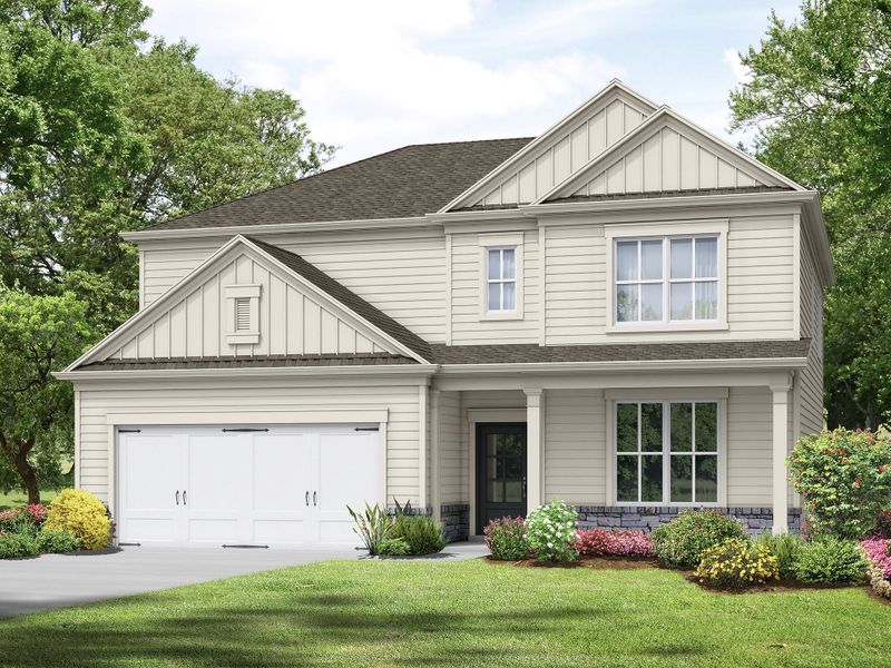 Representative exterior photo of a completed home built from the The Landon II by My Home Communities in Ellington Farms, Statham, GA (Image 6). Representative exterior photo of a completed home built from the The Landon II by My Home Communities in Ellington Farms, Statham, GA (Image 6).