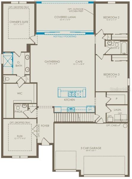 2D floor plan layout of this home in Willow Ridge, Montverde, FL (Image 4).