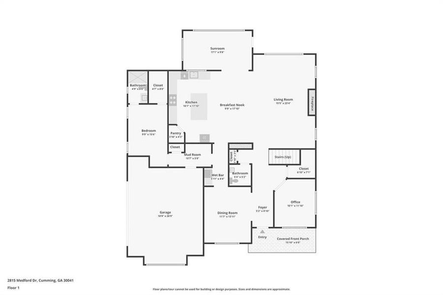 2D floor plan layout of this home in Sterling Pointe, Cumming, GA (Image 5).