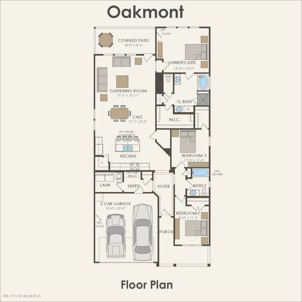 2D floor plan layout for the Oakmont by Pulte Homes in Katy Court, Katy, TX (Image 4). 2D floor plan layout for the Oakmont by Pulte Homes in Katy Court, Katy, TX (Image 4).