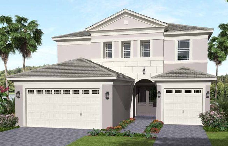 Representative exterior photo of a completed home built from the Azalea by Minto Communities in Westlake, Loxahatchee, FL (Image 2).