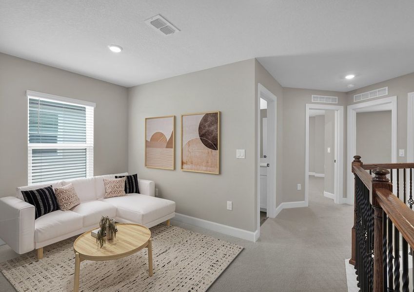 Curl up with a good book in the upstairs game room