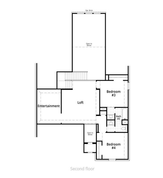 2D floor plan layout of this home in Waterscape: 50ft. lots, Royse City, TX (Image 2).