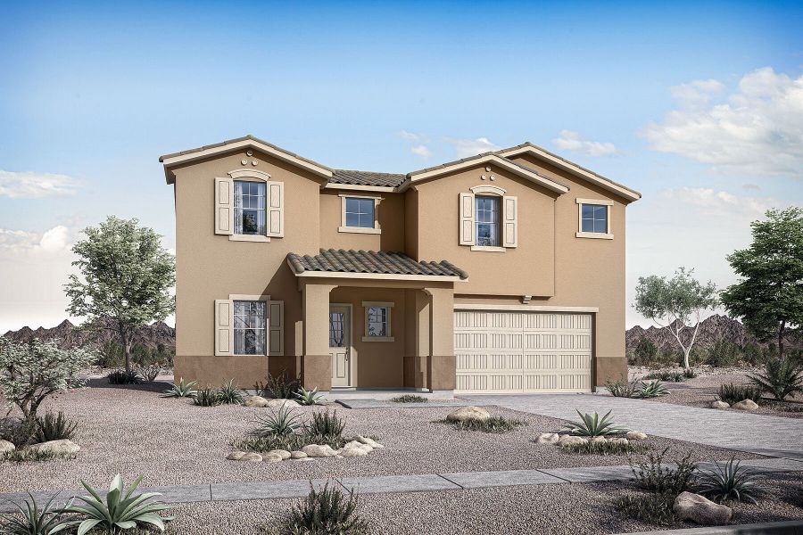 Representative exterior photo of a completed home built from the Revere by Mattamy Homes in Empire Pointe, Queen Creek, AZ (Image 23). Representative exterior photo of a completed home built from the Revere by Mattamy Homes in Empire Pointe, Queen Creek, AZ (Image 23).