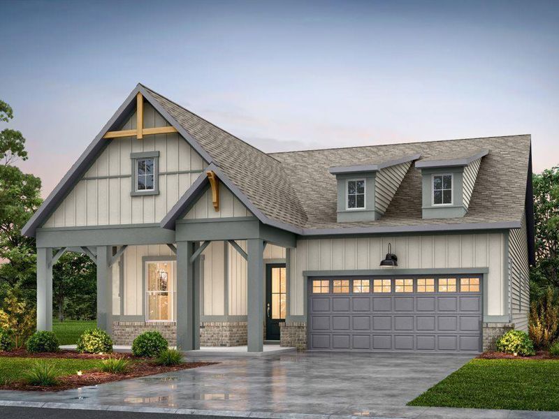 Front exterior of a new home in , Gainesville, GA, highlighting curb appeal (Image 1). Front exterior of a new home in , Gainesville, GA, highlighting curb appeal (Image 1).