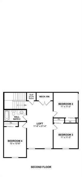 2D floor plan layout of this home in Rolling Ridge, Van Alstyne, TX (Image 3).