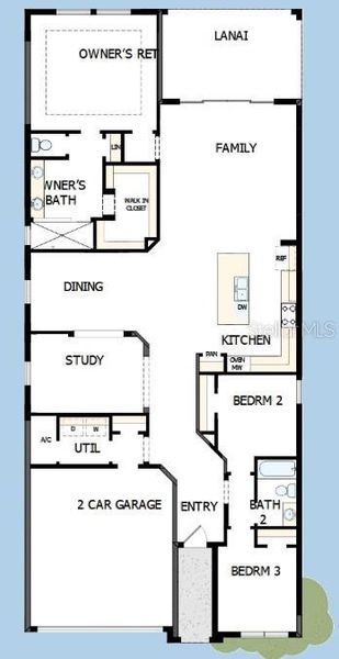 2D floor plan layout of this home in Waterset Tradition Series, Apollo Beach, FL (Image 4). 2D floor plan layout of this home in Waterset Tradition Series, Apollo Beach, FL (Image 4).