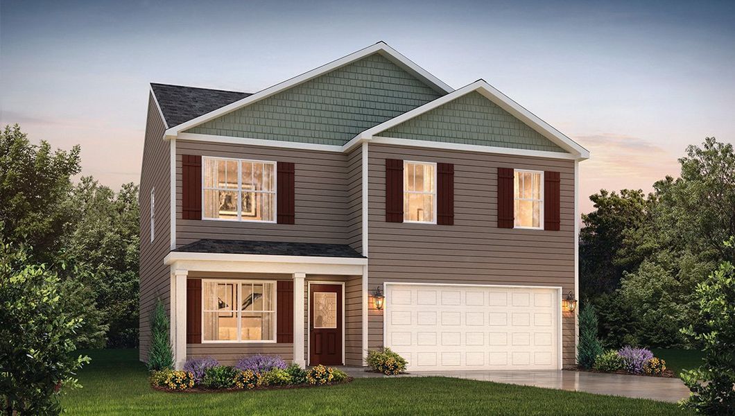 Representative exterior photo of a completed home built from the Belhaven by D.R. Horton in Rolling Hills, Candler, NC (Image 26). Representative exterior photo of a completed home built from the Belhaven by D.R. Horton in Rolling Hills, Candler, NC (Image 26).