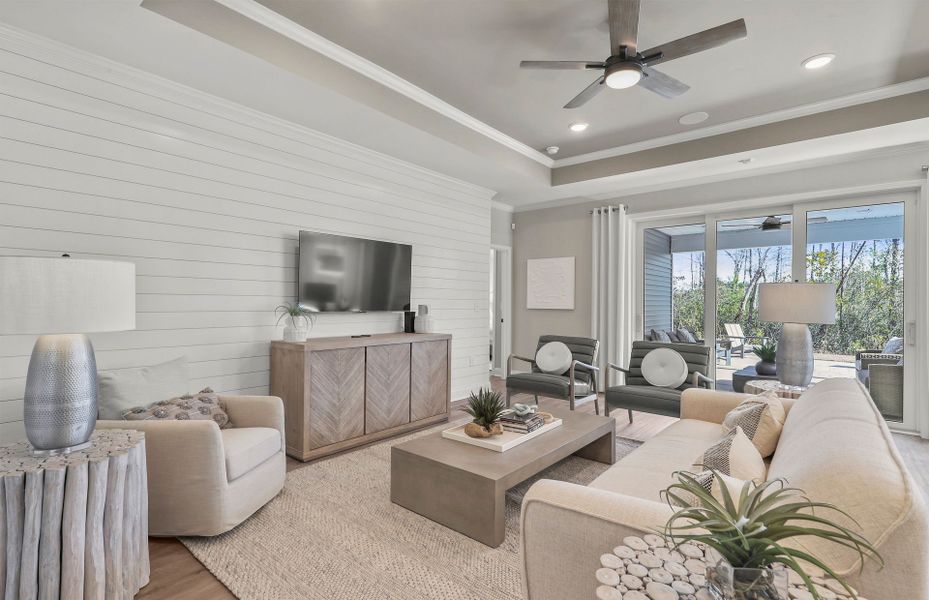 Unwind in the expansive Gathering room, where comfort meets sophistication in a welcoming space designed for leisure.