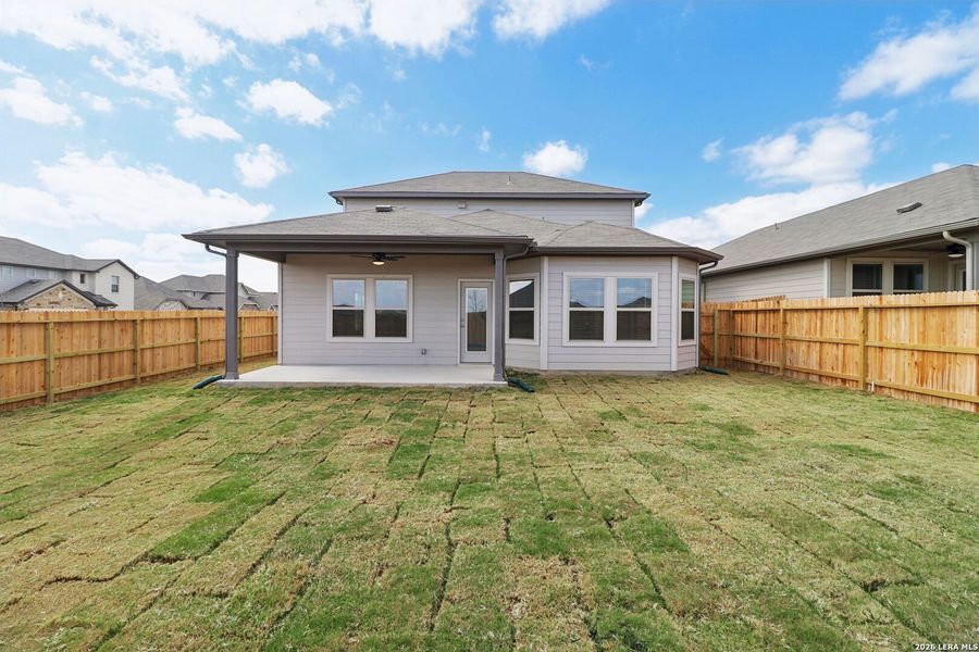 Exterior details and patio area of a home in Legendary Trails - Premier Series, Cibolo (Image 30).