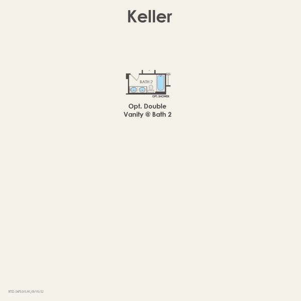 2D floor plan layout for the Keller by Pulte Homes in Sonoma Verde, Rockwall, TX (Image 3).