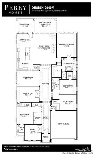 2D floor plan layout of this home in Hidden Canyon 55', San Antonio, TX (Image 4).