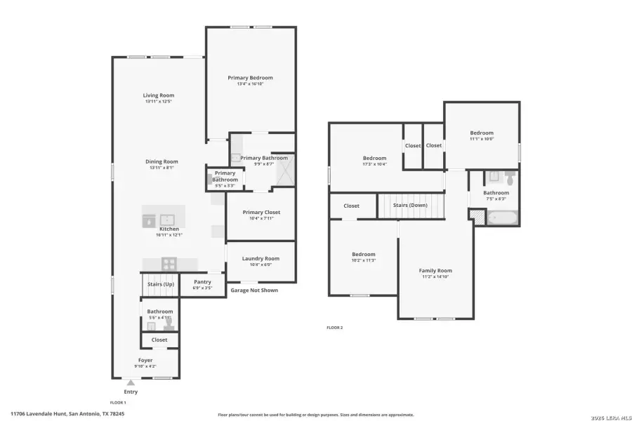 2D floor plan layout of this home in Laurel Vistas, San Antonio, TX (Image 6).