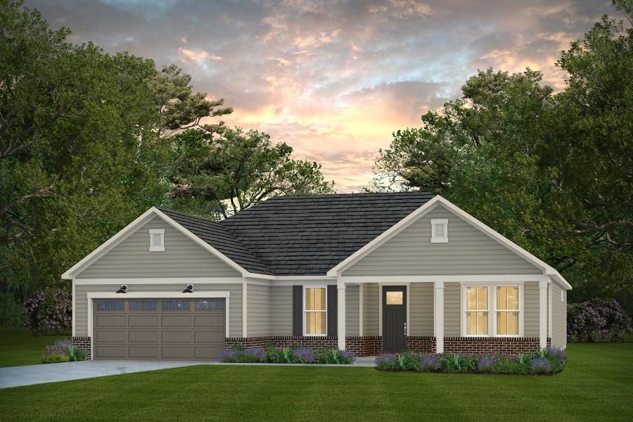 Representative exterior photo of a completed home built from the Stardom by Del Webb in Del Webb Carolina Ridge, Midland, NC (Image 23).