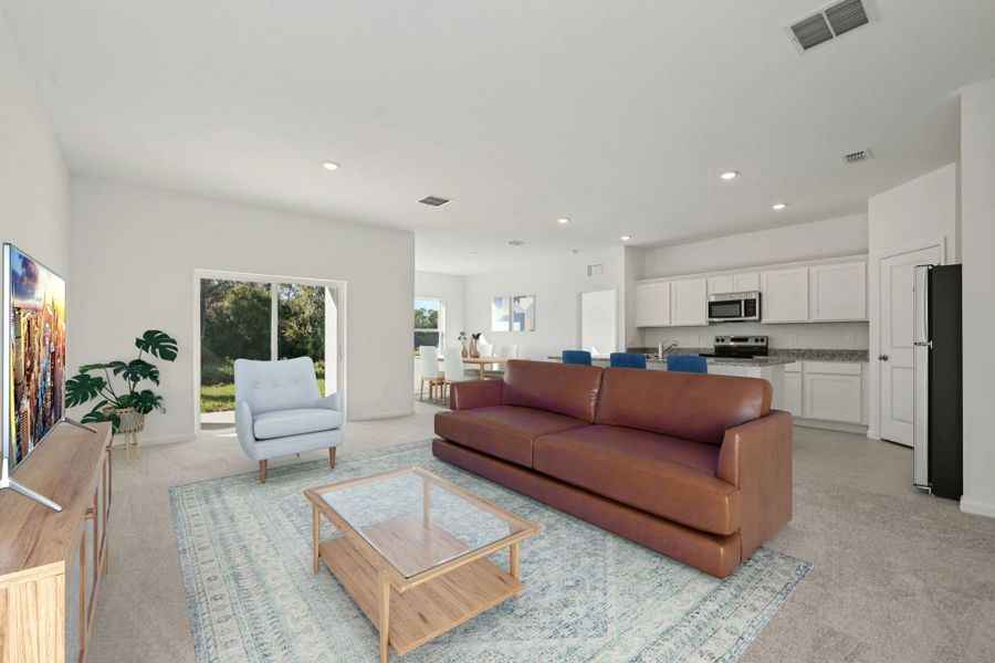 Representative furnished interior of a home built from the Equinox by Starlight Homes in Landings at Mount Olive, Polk City (Image 5). Representative furnished interior of a home built from the Equinox by Starlight Homes in Landings at Mount Olive, Polk City (Image 5).