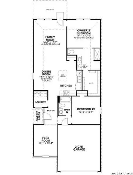 2D floor plan layout of this home in Meadows at Clear Springs, New Braunfels, TX (Image 4).