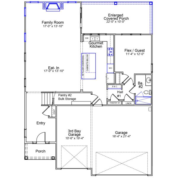 2D floor plan layout of this home in Grand Park, Leland, NC (Image 3). 2D floor plan layout of this home in Grand Park, Leland, NC (Image 3).