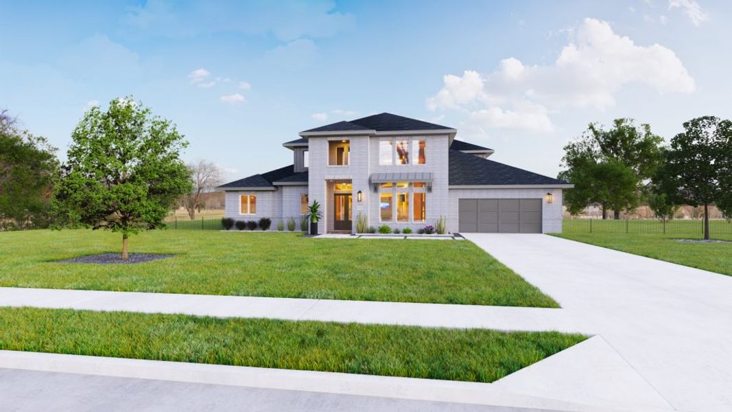 Representative exterior photo of a completed home built from the Tahiti by Stonefield Homes in Heath Golf and Yacht Club, Rockwall, TX (Image 31).