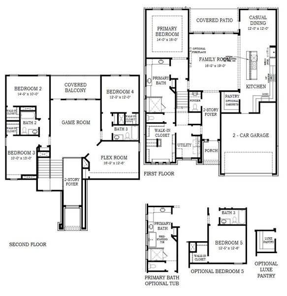 2D floor plan layout for the Hazlee by Chesmar Homes in Audubon, Magnolia, TX (Image 5).