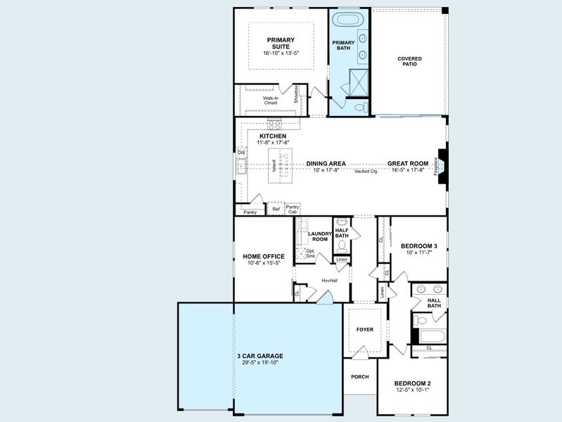 2D floor plan layout of this home in Gateway Parks, Forney, TX (Image 2). 2D floor plan layout of this home in Gateway Parks, Forney, TX (Image 2).