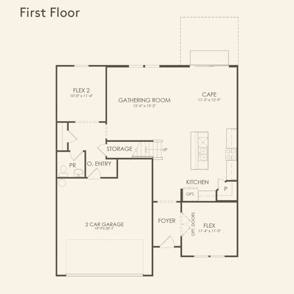 2D floor plan layout for the Valen by Pulte Homes in Sparrow Creek, Boiling Springs, SC (Image 6).
