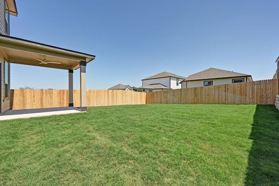 Exterior details and patio area of a home in Creekside at Estancia, Austin (Image 18). Exterior details and patio area of a home in Creekside at Estancia, Austin (Image 18).