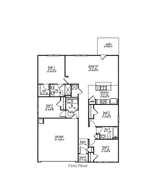 2D floor plan layout of this home in Longleaf Village, Rincon, GA (Image 4). 2D floor plan layout of this home in Longleaf Village, Rincon, GA (Image 4).