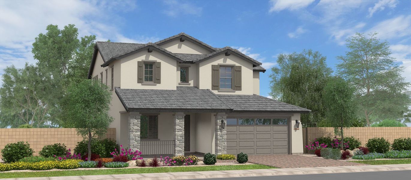 Representative exterior photo of a completed home built from the Palomar by Fulton Homes in Ridgeline at Acclaim, Avondale, AZ (Image 6).
