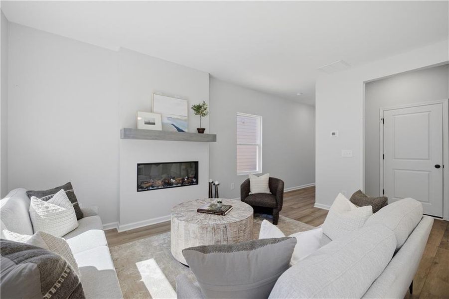 Furnished interior view inside a new home in The Bluffs, Canton (Image 19).