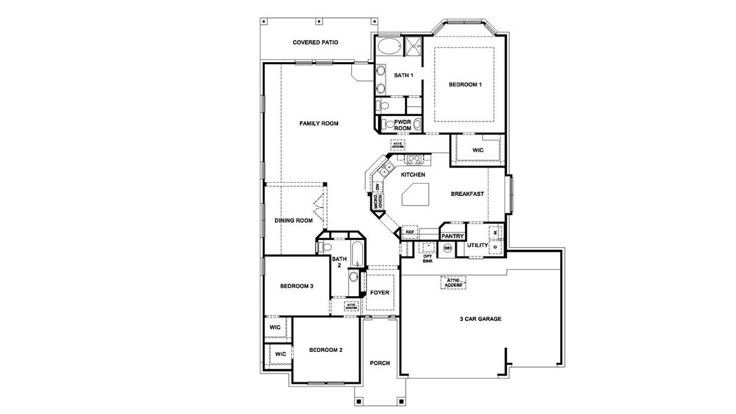 2D floor plan layout for the Aberdeen by D.R. Horton in The Woods, Lumberton, TX (Image 3).