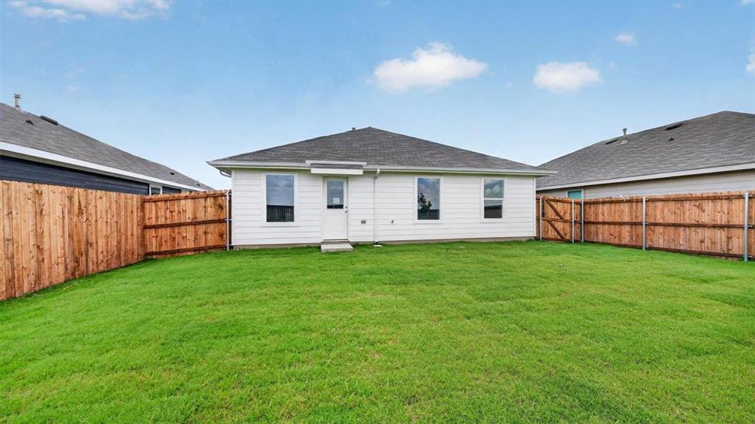 Backyard- All Home and community information, including pricing, included features, terms, availability and amenities, are subject to change at any time without notice or obligation. All Drawings, pictures, photographs, video, square footages, floor plans, elevations, features, colors and sizes are approximate for illustration purposes only and will vary from the homes as built.