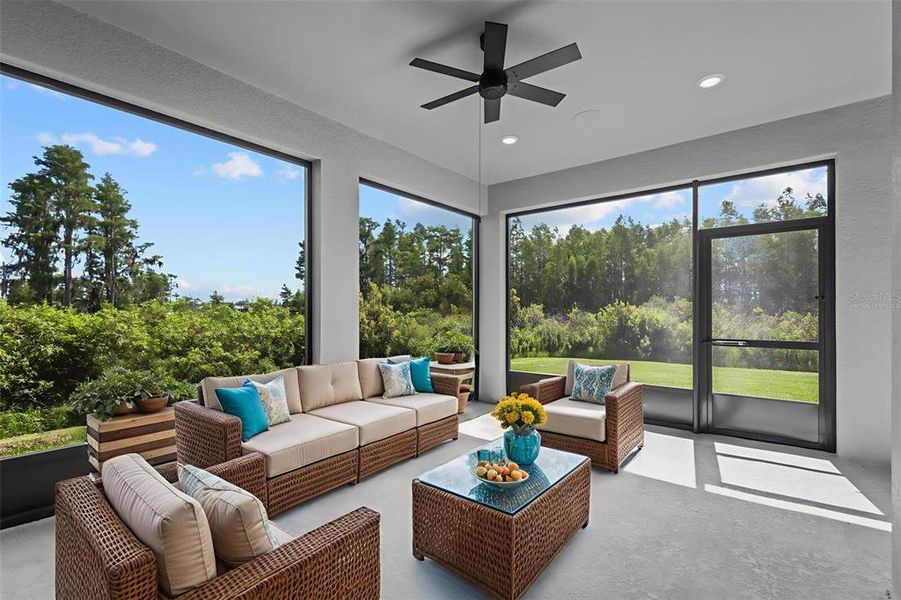 Virtually staged lanai - fully screened in with unbelievable views