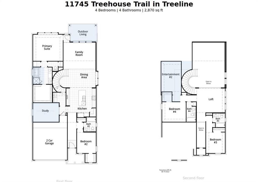2D floor plan layout of this home in Treeline, Justin, TX (Image 4).