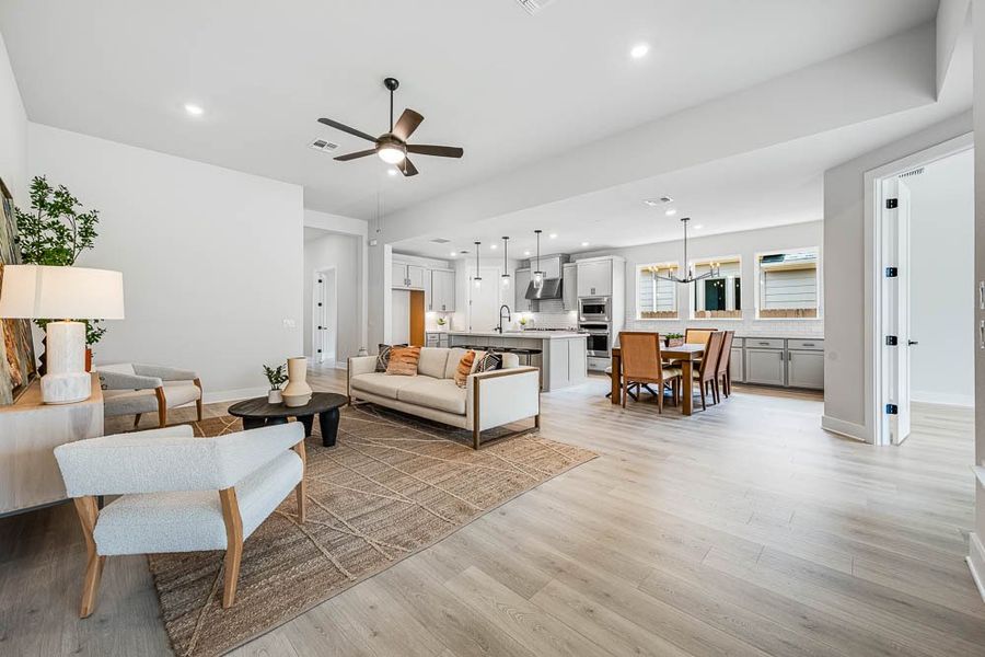 Furnished interior view inside a new home in 6 Creeks, Kyle (Image 7).