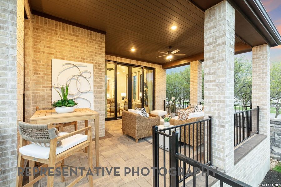Exterior details and patio area of a home in Briggs Ranch, San Antonio (Image 2).