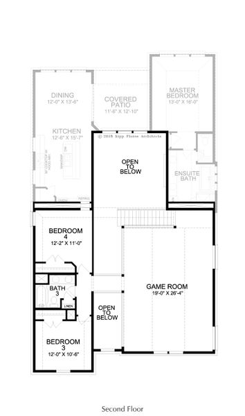2D floor plan layout for the Madison by Landon Homes in Fields - East Village, Frisco, TX (Image 4). 2D floor plan layout for the Madison by Landon Homes in Fields - East Village, Frisco, TX (Image 4).