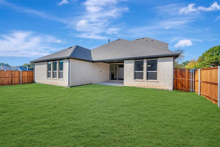 Exterior details and patio area of a home in Sterling Greene, Arlington (Image 23). Exterior details and patio area of a home in Sterling Greene, Arlington (Image 23).