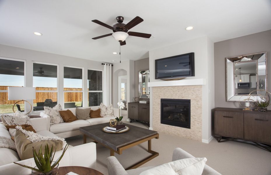 Optional stone fireplace in gathering room