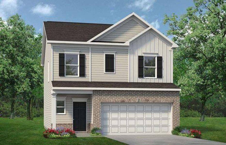 Front exterior of a new home in Meadowbrook, Cartersville, GA, highlighting curb appeal (Image 1). Front exterior of a new home in Meadowbrook, Cartersville, GA, highlighting curb appeal (Image 1).