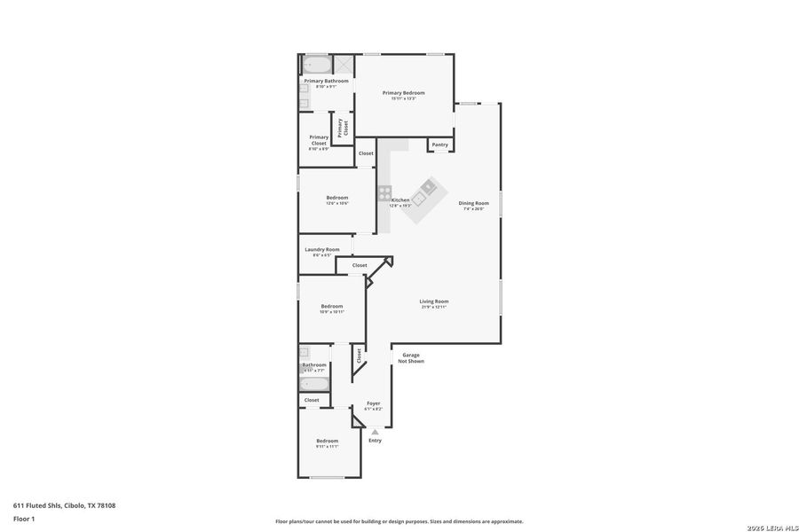 2D floor plan layout of this home in Steele Creek, Cibolo, TX (Image 3).