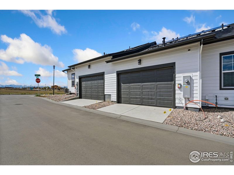 Spacious 2-car garage with ramp access into home.
