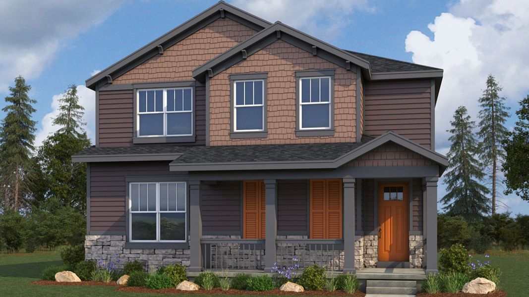 Representative exterior photo of a completed home built from the Luna by Brightland Homes in Windler Single Family Homes, Aurora, CO (Image 6).