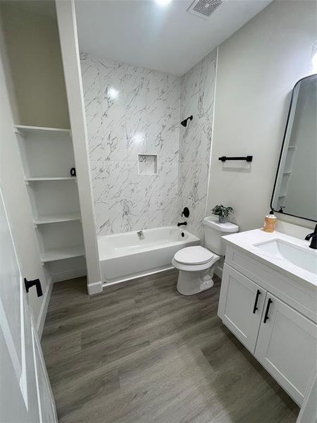 Beautiful bathroom that sits between the 2 secondary bedrooms.